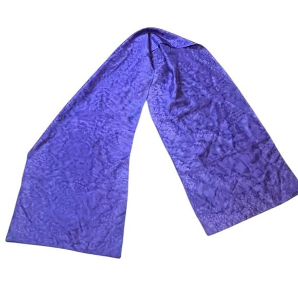Hand Painted Purple Scarf Signed Art 60x12 Inches - Picture 3 of 6